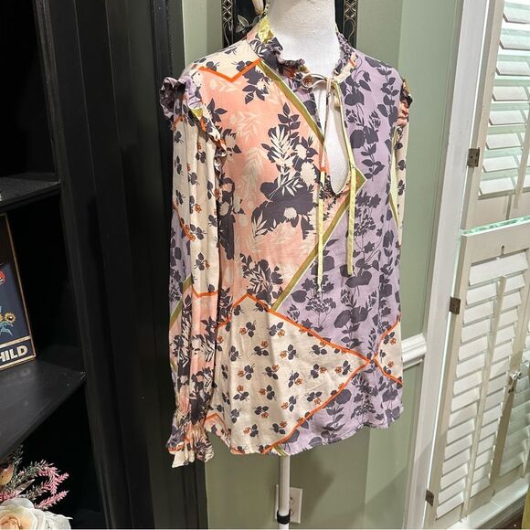 Sanctuary Floral Patchwork Boho Blouse - Size M - Picture 3 of 11